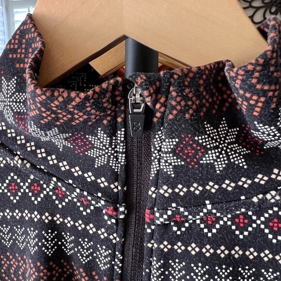 Lou & Grey Top Womens Size Large Feel Good Zip Soft Stretch Fair Isle Design - Picture 4 of 13